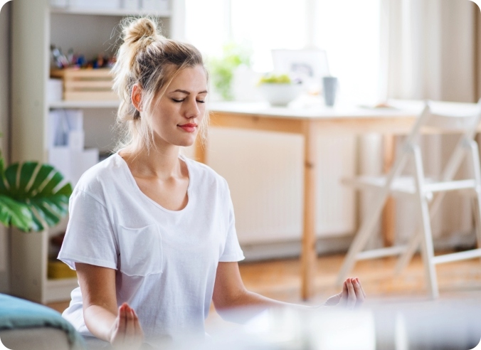 woman meditating